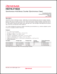 Click here to download HD74LV163AFPEL Datasheet