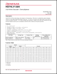 Click here to download HD74LV138ATELL Datasheet