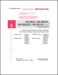 Click here to download HD64F38002 Datasheet