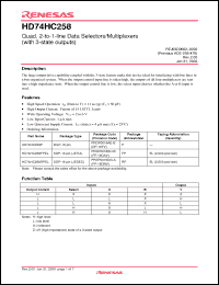 Click here to download HD74HC258P Datasheet