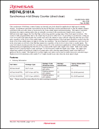 Click here to download HD74LS161ARPEL Datasheet