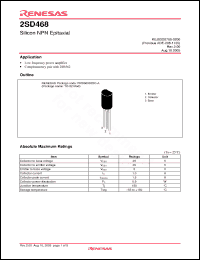 Click here to download 2SD468BTZ-E Datasheet