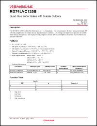 Click here to download RD74LVC125BFPEL Datasheet