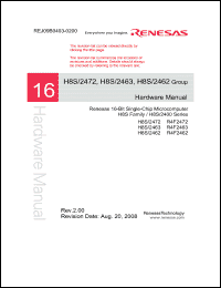 Click here to download H8S2463 Datasheet