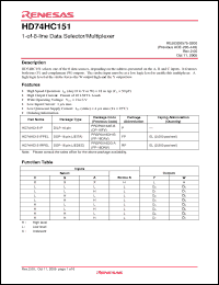 Click here to download HD74HC151FPEL Datasheet