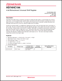 Click here to download HD74HC194P Datasheet