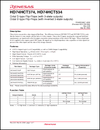 Click here to download HD74HCT374P Datasheet