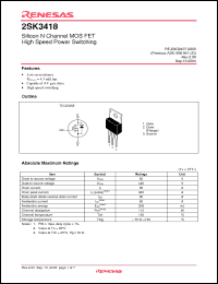 Click here to download 2SK3418-E Datasheet