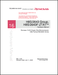 Click here to download H8S2643F Datasheet