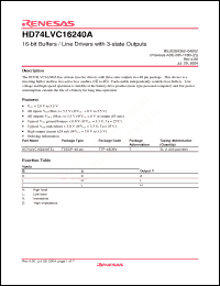 Click here to download HD74LVC16240ATEL Datasheet