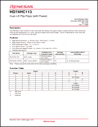 Click here to download HD74HC113P Datasheet