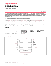 Click here to download HD74LS166AP Datasheet
