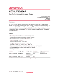 Click here to download HD74LV1G126A Datasheet