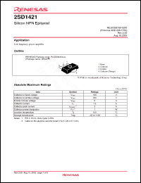 Click here to download 2SD1421EETR-E Datasheet