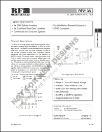 Click here to download RF2138 Datasheet