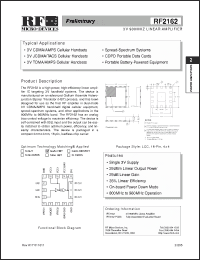 Click here to download RF2162 Datasheet