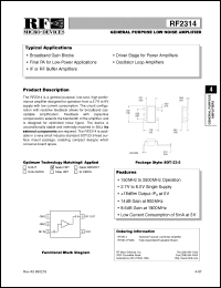 Click here to download RF2314 Datasheet