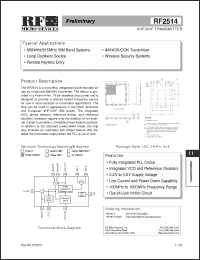 Click here to download RF2514 Datasheet