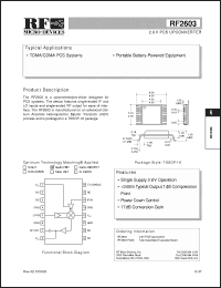 Click here to download RF2603 Datasheet