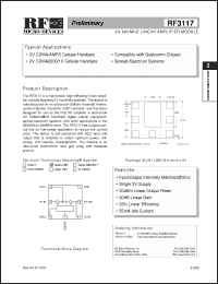 Click here to download RF3117 Datasheet