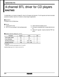 Click here to download BA6798S Datasheet