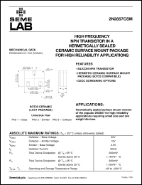 Click here to download 2N2857CSM Datasheet