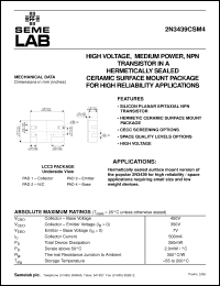 Click here to download 2N3439CSM4 Datasheet