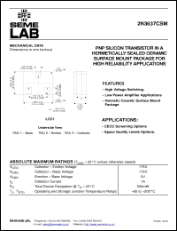 Click here to download 2N3637CSM Datasheet