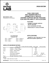 Click here to download 2N3810DCSM Datasheet