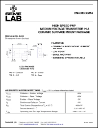 Click here to download 2N4033CSM4 Datasheet