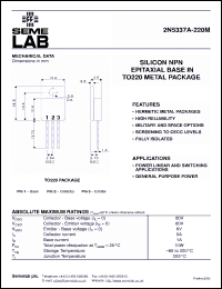 Click here to download 2N5337A-220 Datasheet