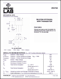 Click here to download 2N5784 Datasheet