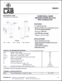 Click here to download 2N6261 Datasheet