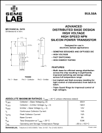 Click here to download BUL58 Datasheet
