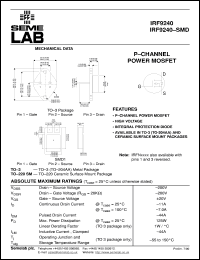 Click here to download IRF9240SMD Datasheet