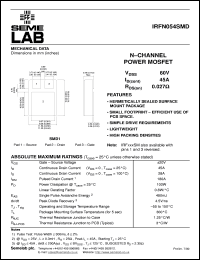 Click here to download IRFN054SMD Datasheet
