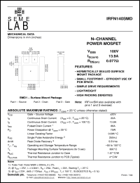 Click here to download IRFN140SMD Datasheet