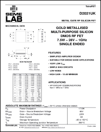 Click here to download D2021UK Datasheet