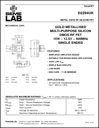 Click here to download D2294UK Datasheet