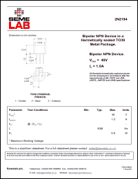 Click here to download 2N2194 Datasheet