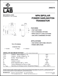 Click here to download 2N6578 Datasheet