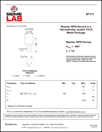 Click here to download BFT31 Datasheet