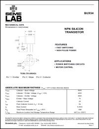 Click here to download BUX54 Datasheet