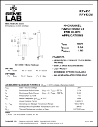 Click here to download IRFY430M Datasheet