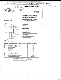 Click here to download BUW52 Datasheet