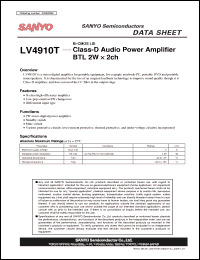 Click here to download LV4910T Datasheet