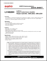 Click here to download LV4920H Datasheet