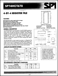 Click here to download SP74HCT670N Datasheet