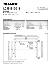 Click here to download LQ181E1DG11 Datasheet