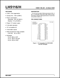 Click here to download LH5116HN-10 Datasheet